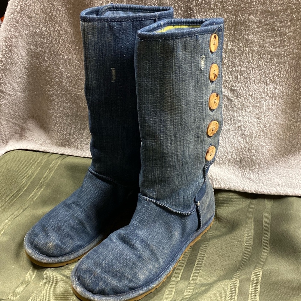 UGG Denim Distressed Boots